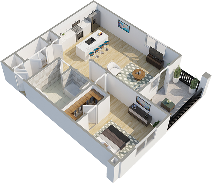 1 bedrrom floorplan 700w