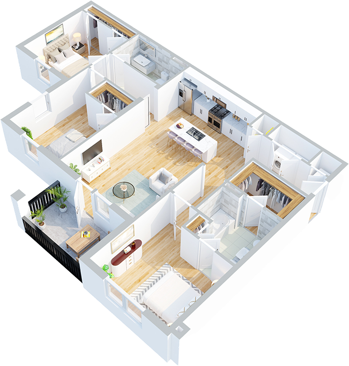 3 bedroom floorplan 700w